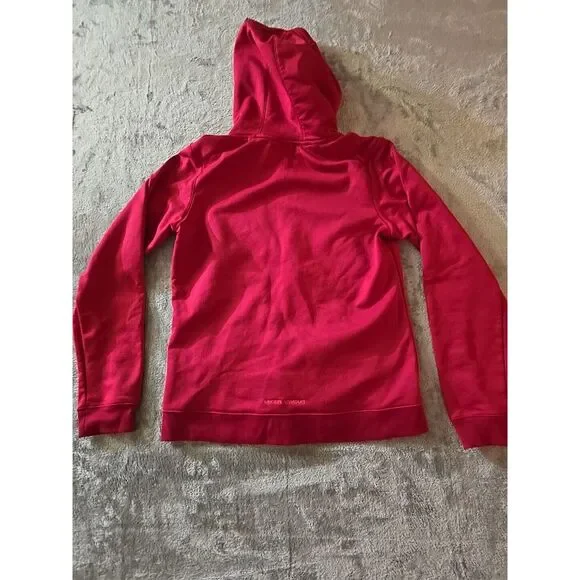 Under Armour Womens Red Full Zip Hoodie Sweatshirt LG Athletic Activewear - Picture 6 of 8